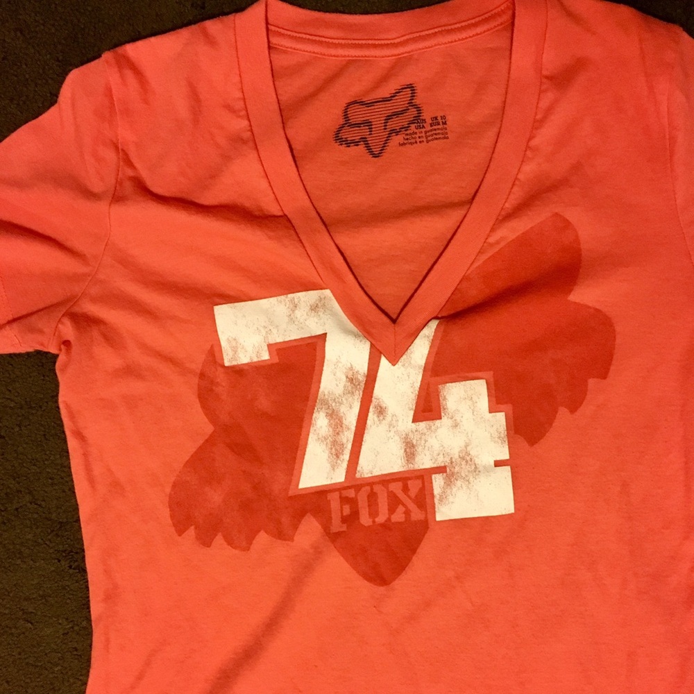 FOX RACING V- NECK TSHIRT - Picture 2 of 3